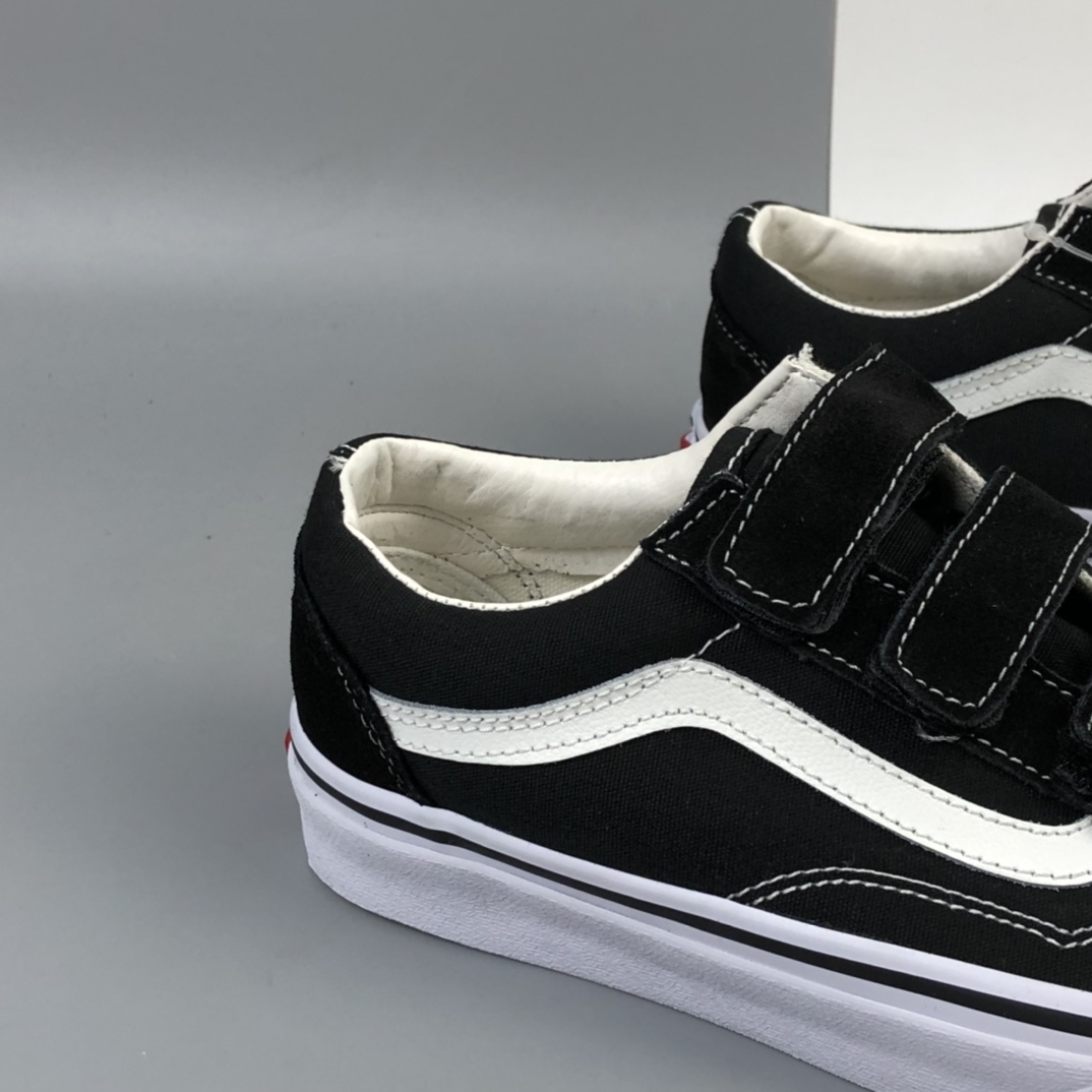 150 Vans Old Skool V 万斯魔术贴系列经典黑低帮板鞋 VN0A3D29OIU