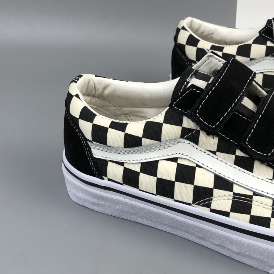 150 Vans Old Skool V 万斯魔术贴系列棋盘格低帮板鞋 VN0A3D29EO1