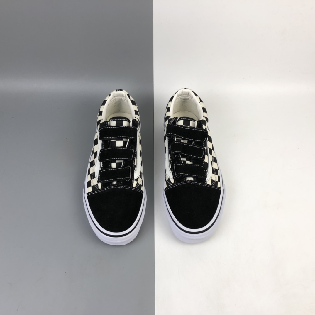 150 Vans Old Skool V 万斯魔术贴系列棋盘格低帮板鞋 VN0A3D29EO1