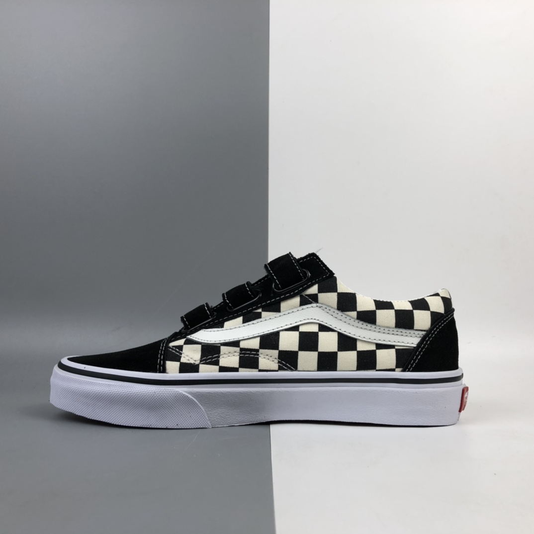 150 Vans Old Skool V 万斯魔术贴系列棋盘格低帮板鞋 VN0A3D29EO1