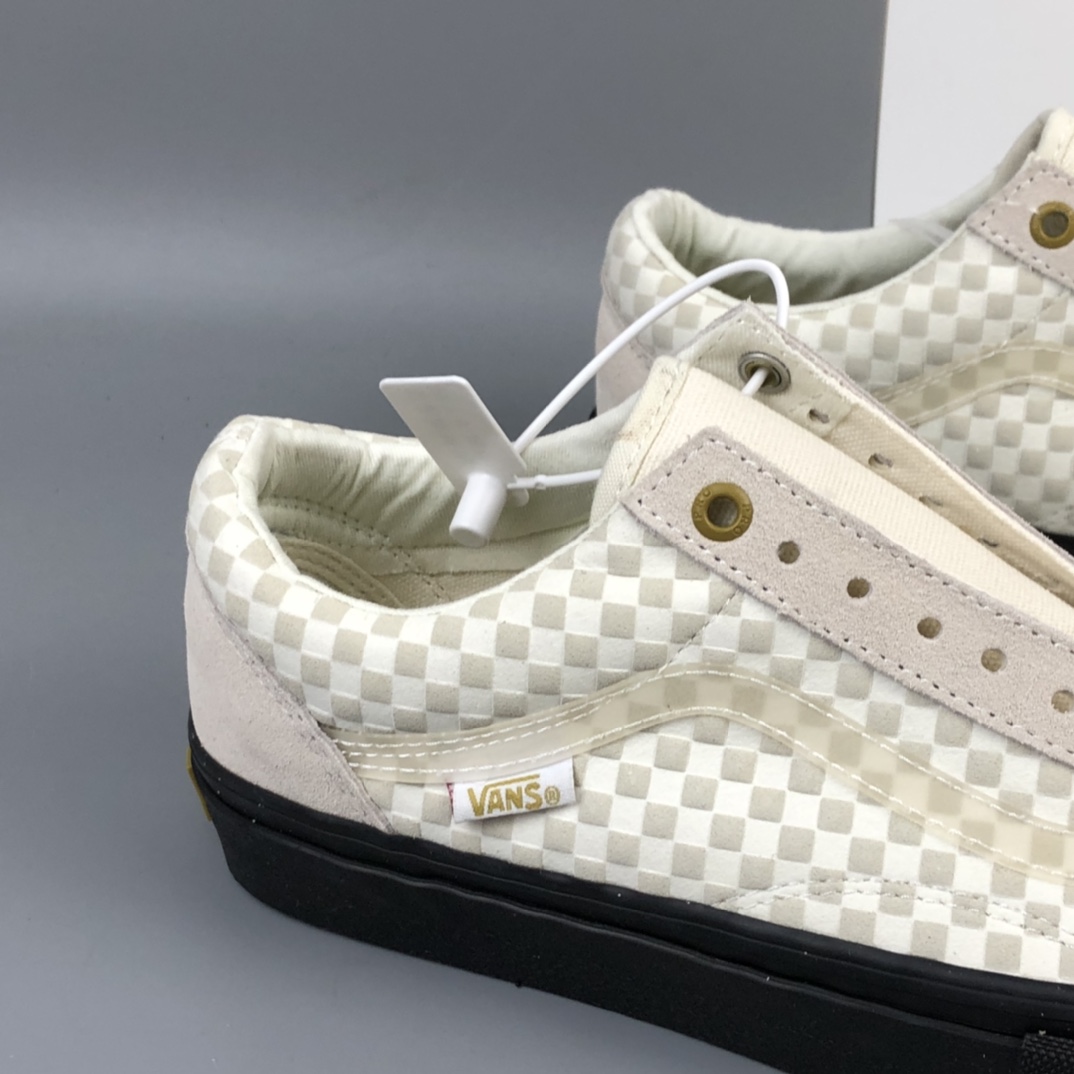 150 Vans Old Skool Pro Lizzie Armanto 签名款 米白棋盘格情侣鞋 VN0A45JC0ZY
