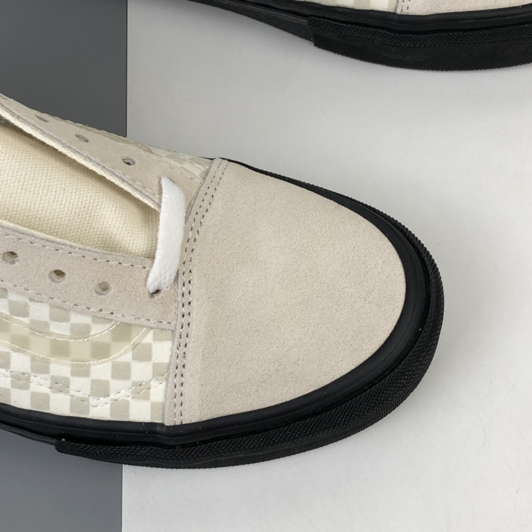 150 Vans Old Skool Pro Lizzie Armanto 签名款 米白棋盘格情侣鞋 VN0A45JC0ZY