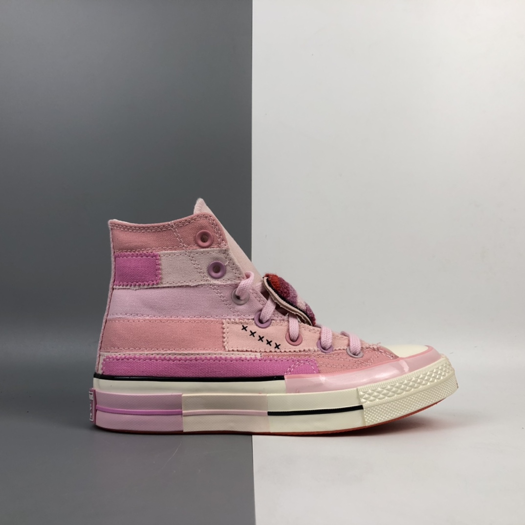 160 Mille Bobby Brown x Converse 少女粉系米粒粉高帮休闲板鞋 167298C