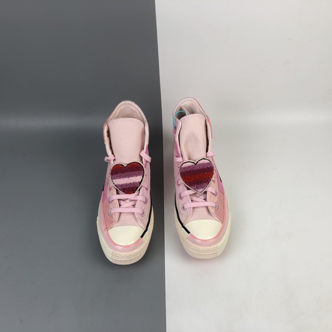 160 Mille Bobby Brown x Converse 少女粉系米粒粉高帮休闲板鞋 167298C