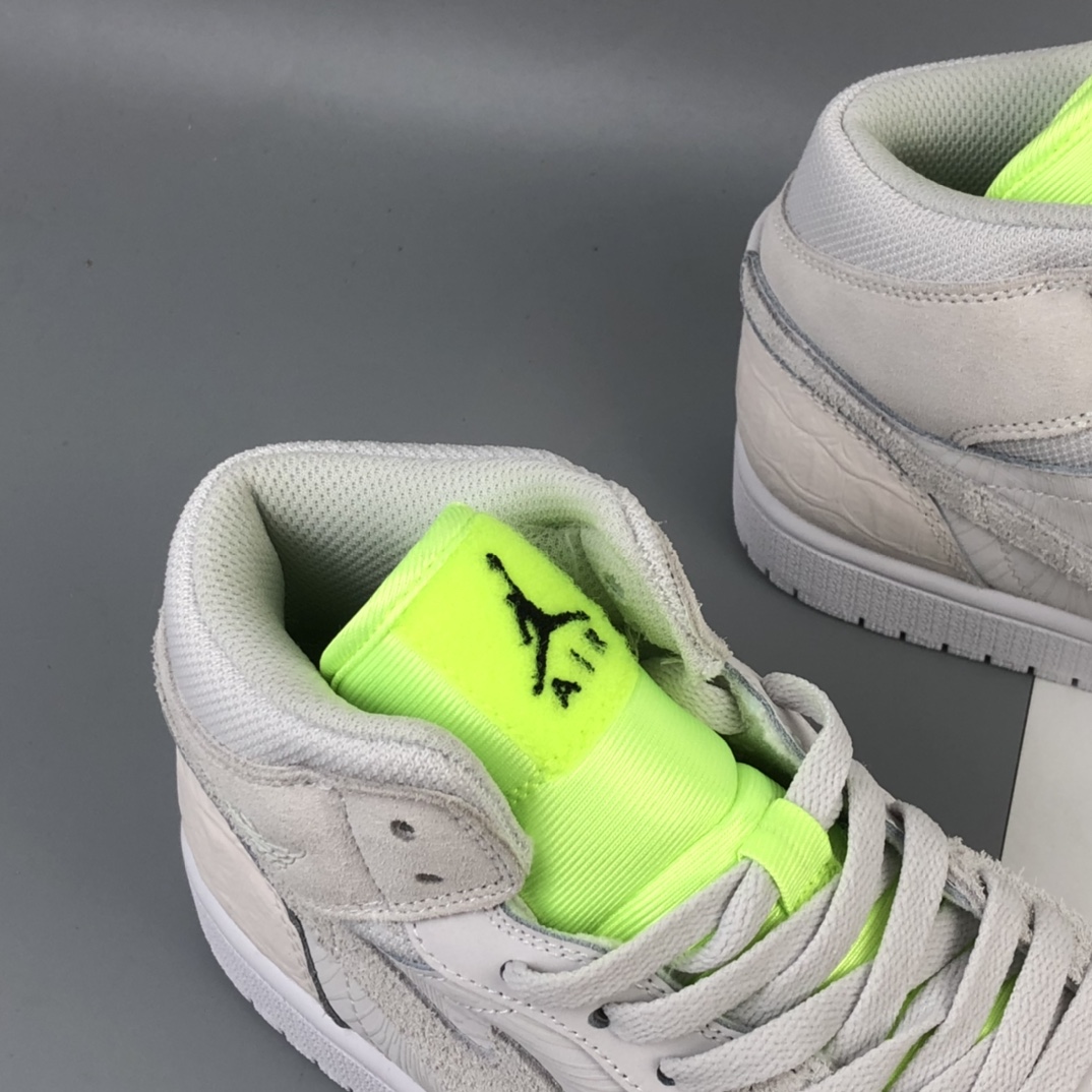250  Nike Air Jordan 1 Mid ”Vast Grey Ghost Green”海盐荧光绿”篮球鞋 CV3018-001
