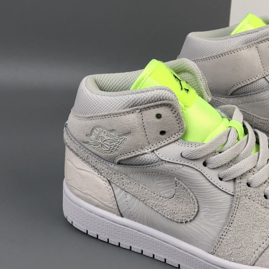 250  Nike Air Jordan 1 Mid ”Vast Grey Ghost Green”海盐荧光绿”篮球鞋 CV3018-001