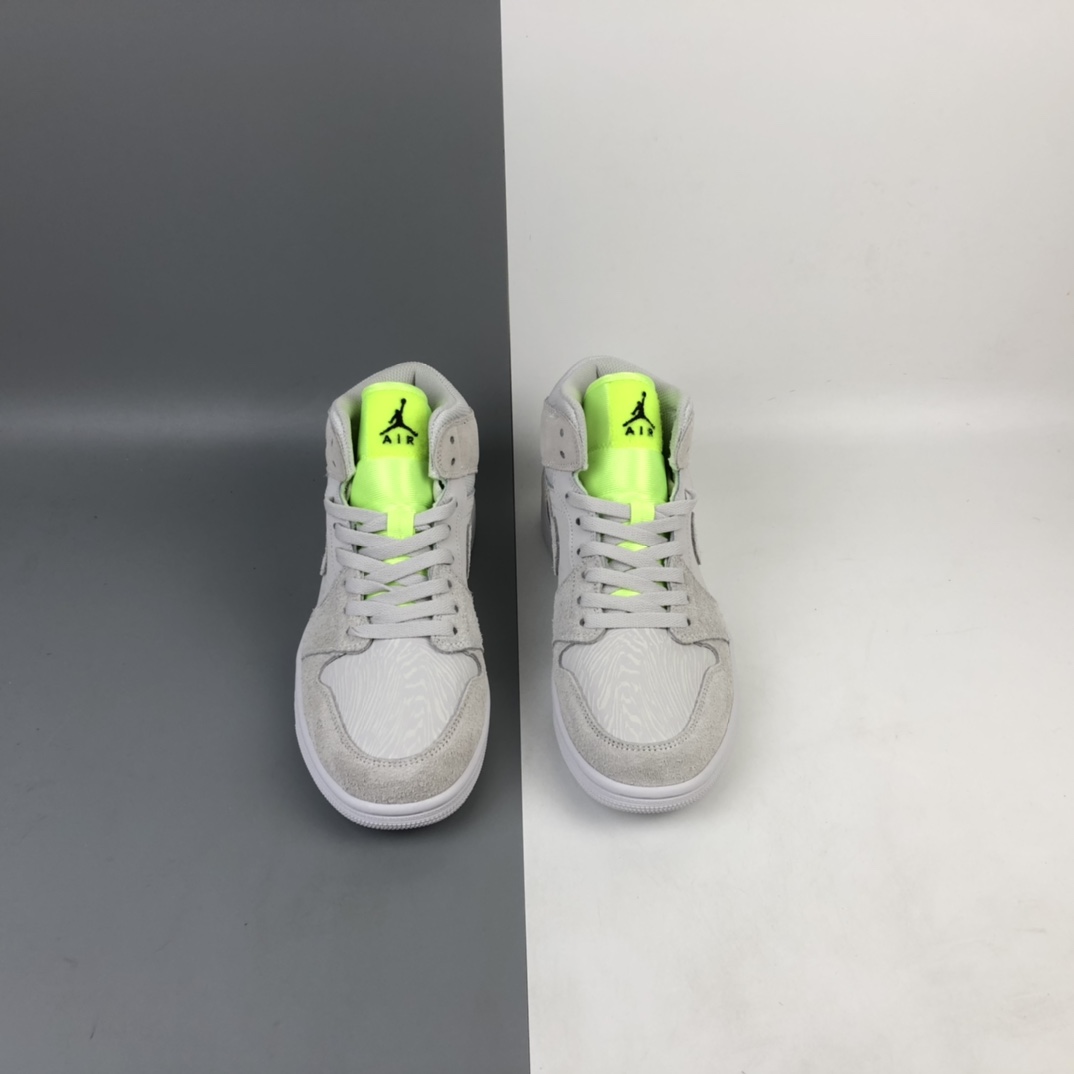 250  Nike Air Jordan 1 Mid ”Vast Grey Ghost Green”海盐荧光绿”篮球鞋 CV3018-001