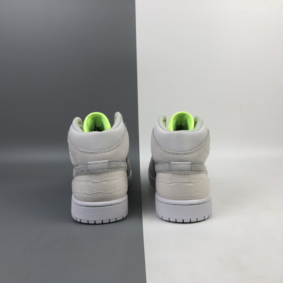 250  Nike Air Jordan 1 Mid ”Vast Grey Ghost Green”海盐荧光绿”篮球鞋 CV3018-001