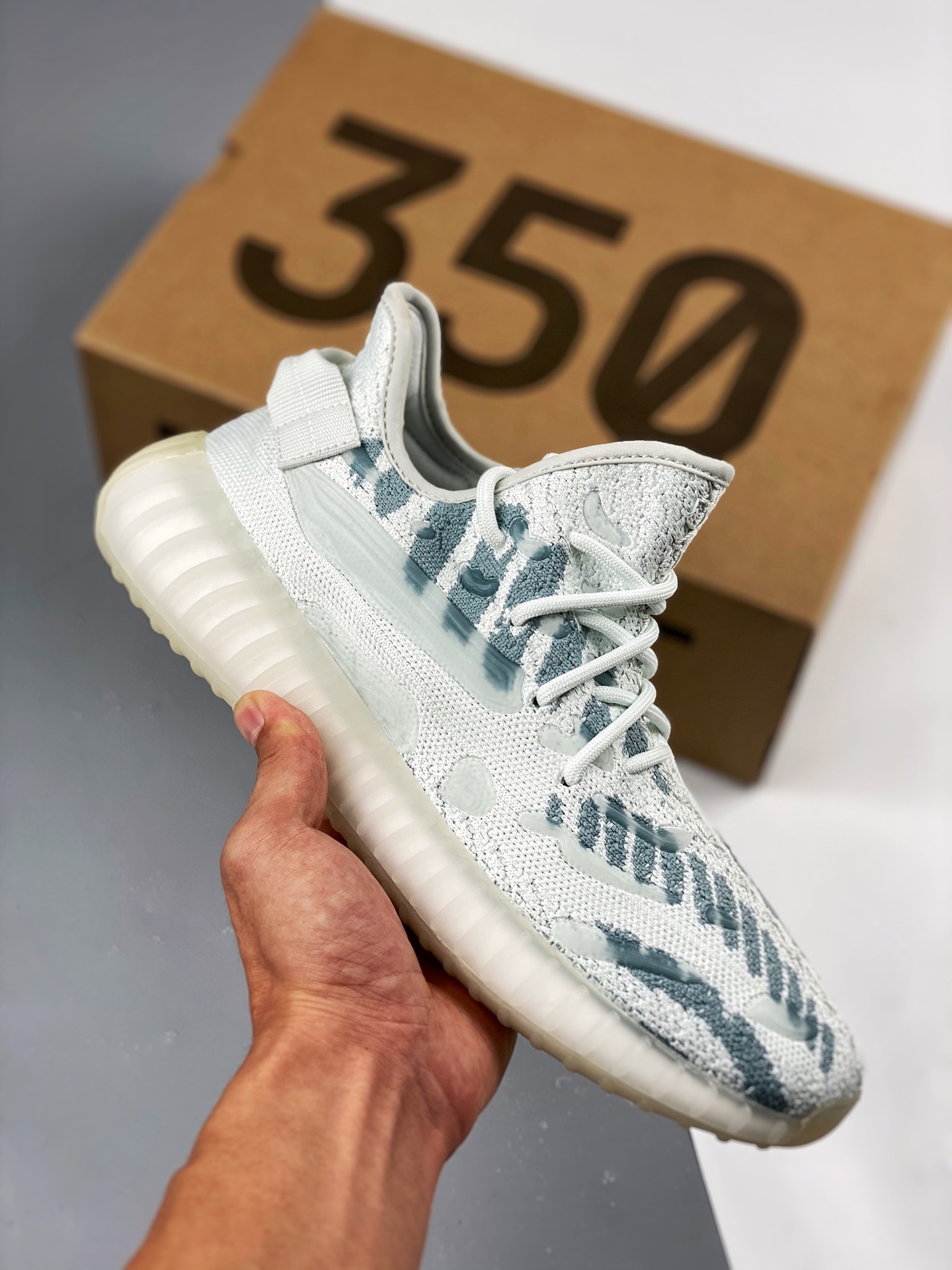 Apoyo pago contra reembolso Adidas YEEZY BOOST 350V3 serie luminosa de gotas de agua, añade brillo reflectant…