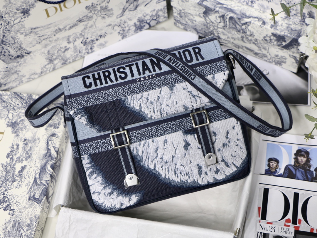 DIOR Messenger Bag Canvas Vintage Print Crossbody Backpack