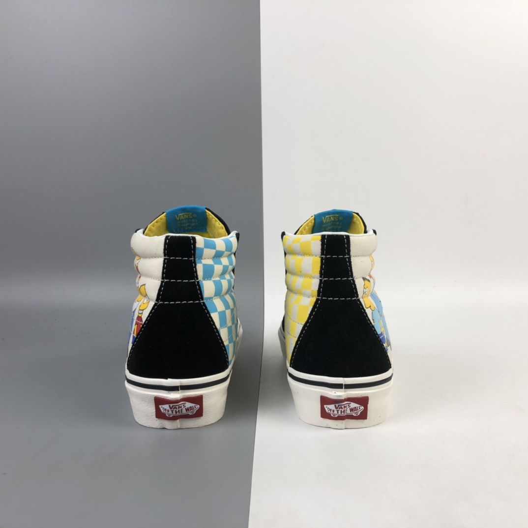 160 Vans x 《辛普森一家》系列时尚休闲板鞋 黑白兰格子印花 VN0A4BV617E