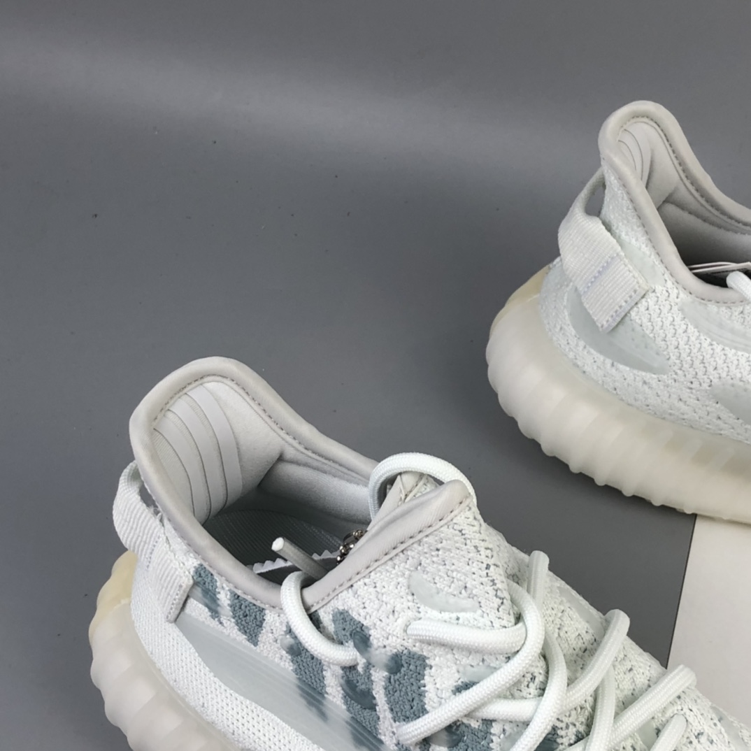 200 Adidas Yeezy Boost 350V2 百搭轻便爆米花中底休闲运动慢跑鞋 水滴夜光系列 FC9221