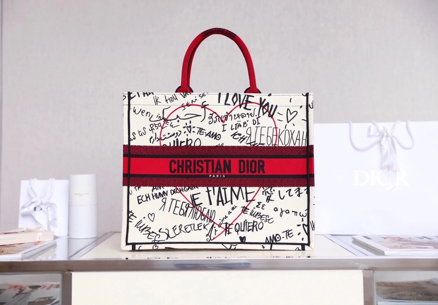 Dior Handbags Tote Bags Doodle Embroidery