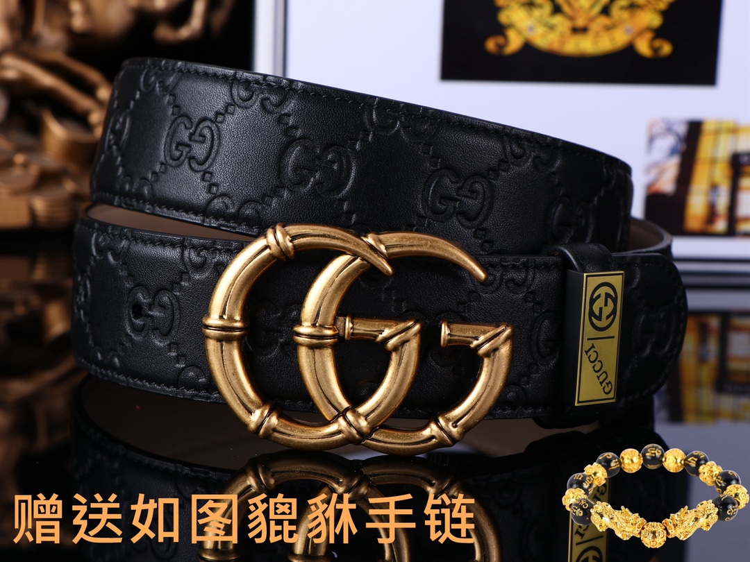 H5 皮带：Gucci 古奇 原单 腰带：百分百头层牛皮,保证真皮.24k纯钢扣双面可用专柜同等质量, 送人自用首选 包装请认准如图专柜包装,赠送打孔器 ,宽度3.8mm