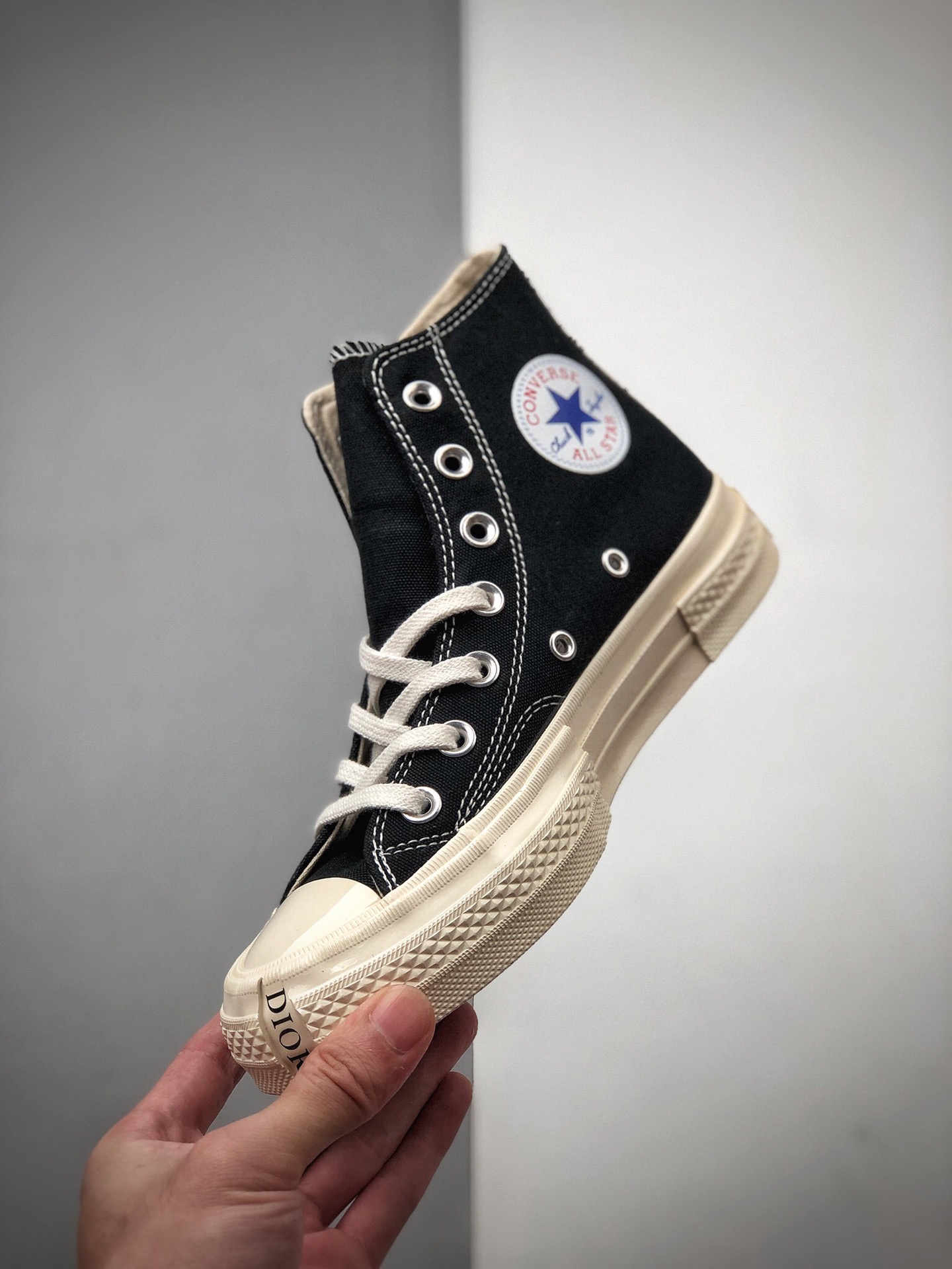 160  Dior迪奥 x Converse Restructured Chuck 1970 High”Not for Sale”复刻三星标高帮硫化休闲运动板鞋“帆布黑白Dior解构”168986C