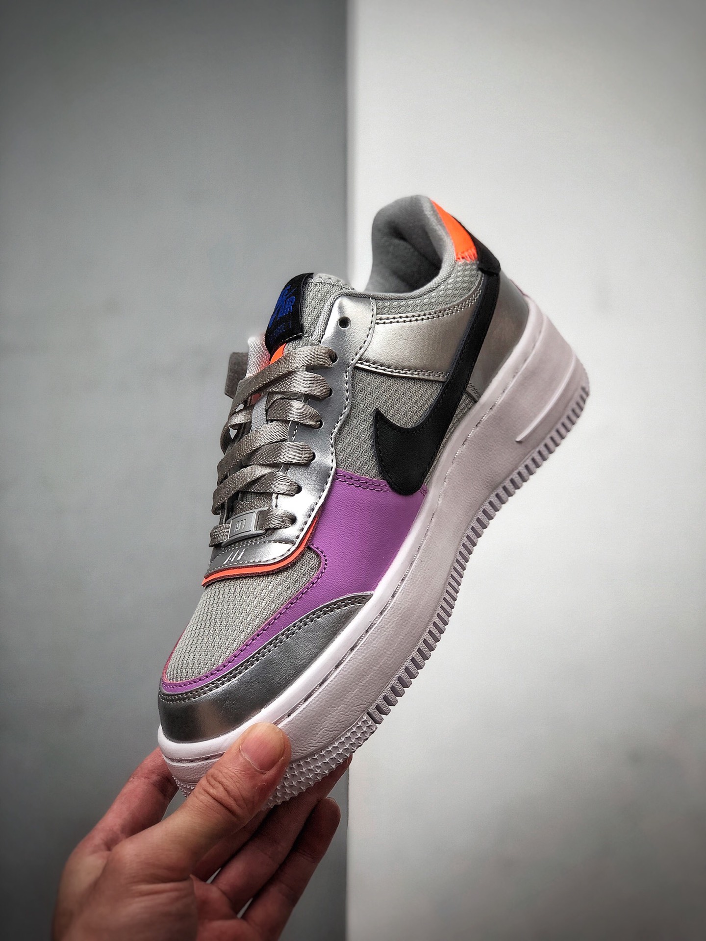 200  公司级 NK WMNS Air Force 1 Shadow 银紫 轻量增高低帮百搭板鞋CW6030-001