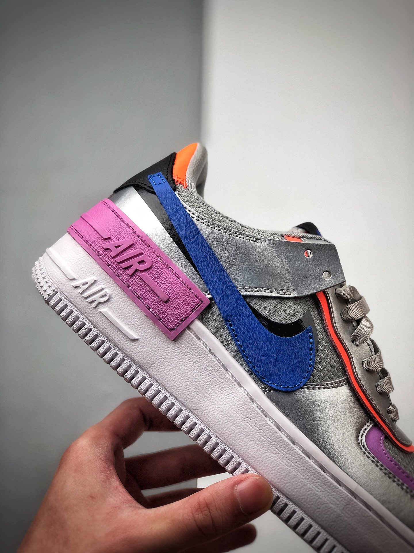 200  公司级 NK WMNS Air Force 1 Shadow 银紫 轻量增高低帮百搭板鞋CW6030-001