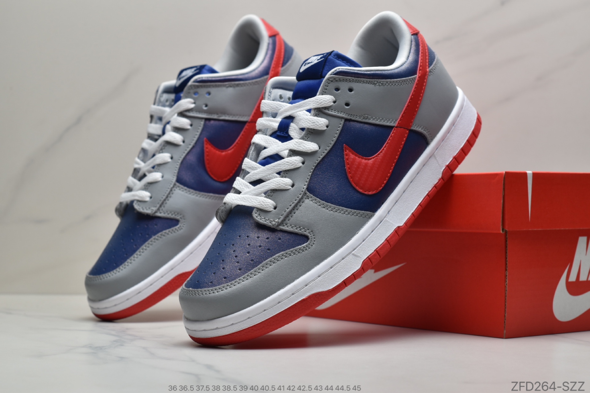 280 公司级耐克Nike SB Dunk Low Pro QS”Samba“灰红蓝科幻变色 CZ2667-400