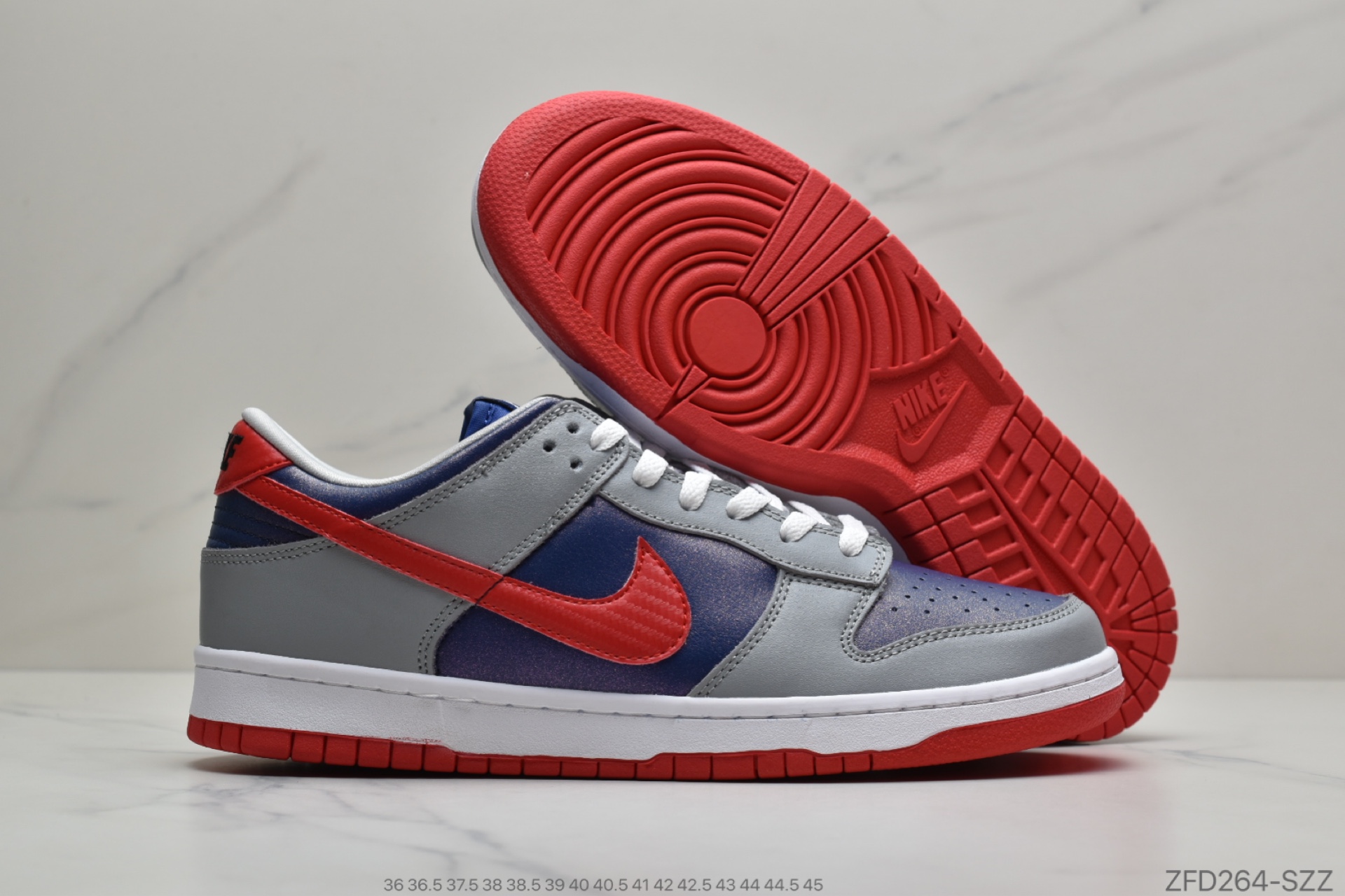 280 公司级耐克Nike SB Dunk Low Pro QS”Samba“灰红蓝科幻变色 CZ2667-400