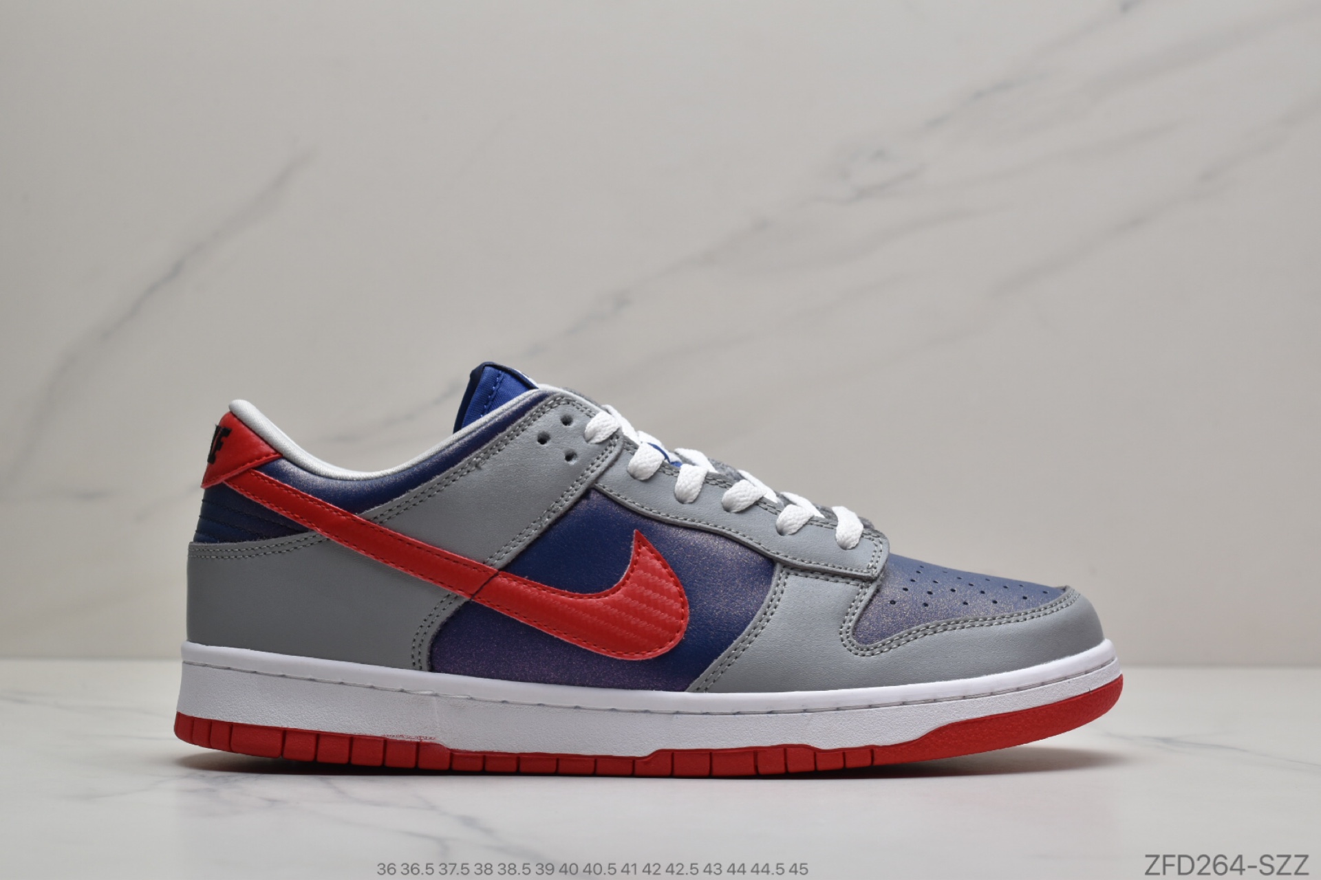 280 公司级耐克Nike SB Dunk Low Pro QS”Samba“灰红蓝科幻变色 CZ2667-400