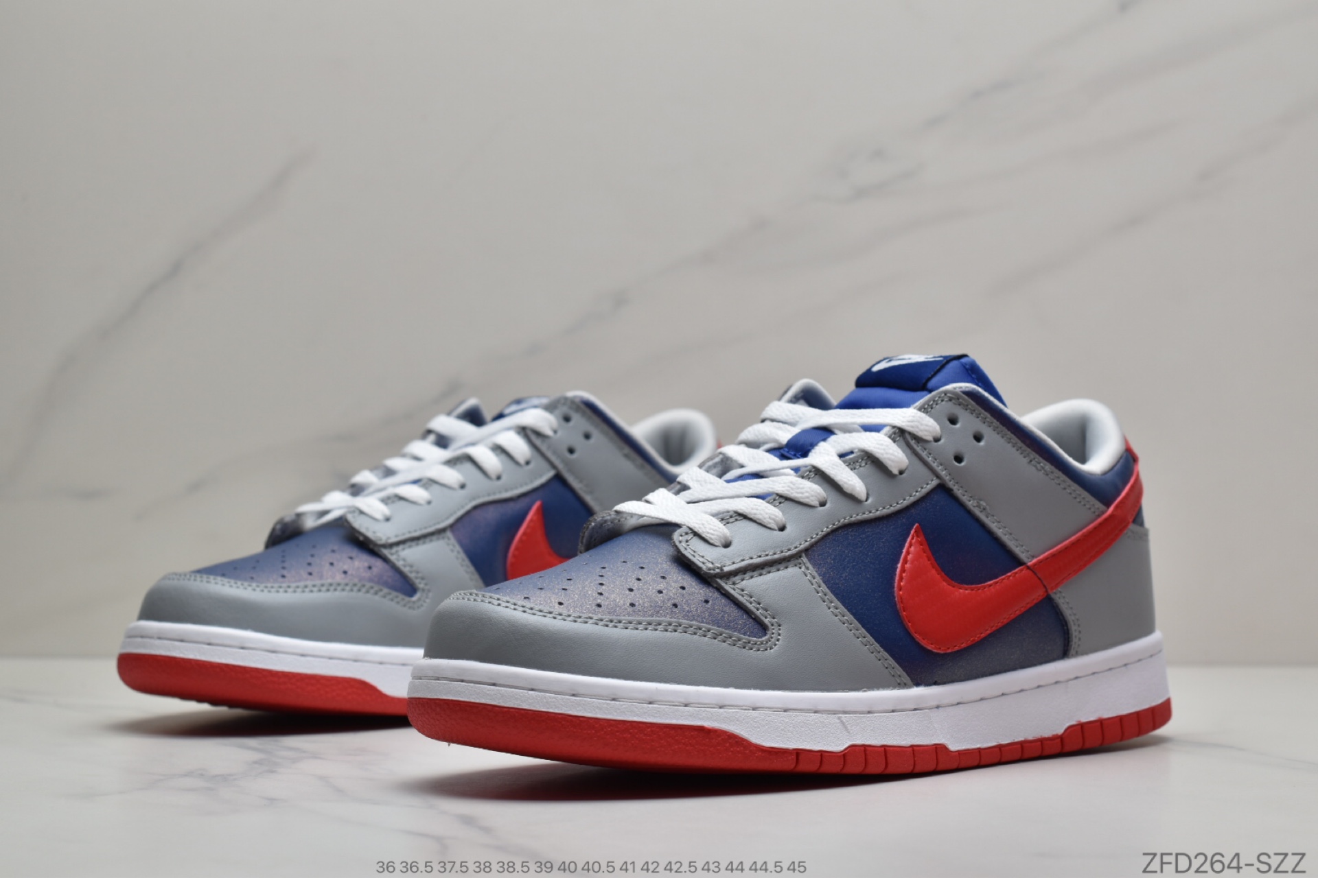 280 公司级耐克Nike SB Dunk Low Pro QS”Samba“灰红蓝科幻变色 CZ2667-400