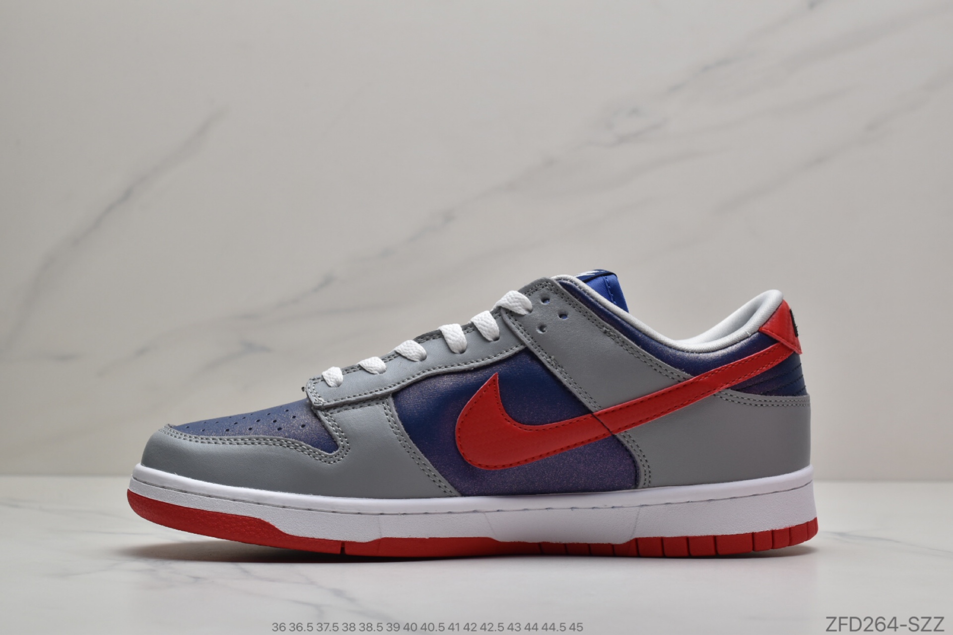 280 公司级耐克Nike SB Dunk Low Pro QS”Samba“灰红蓝科幻变色 CZ2667-400