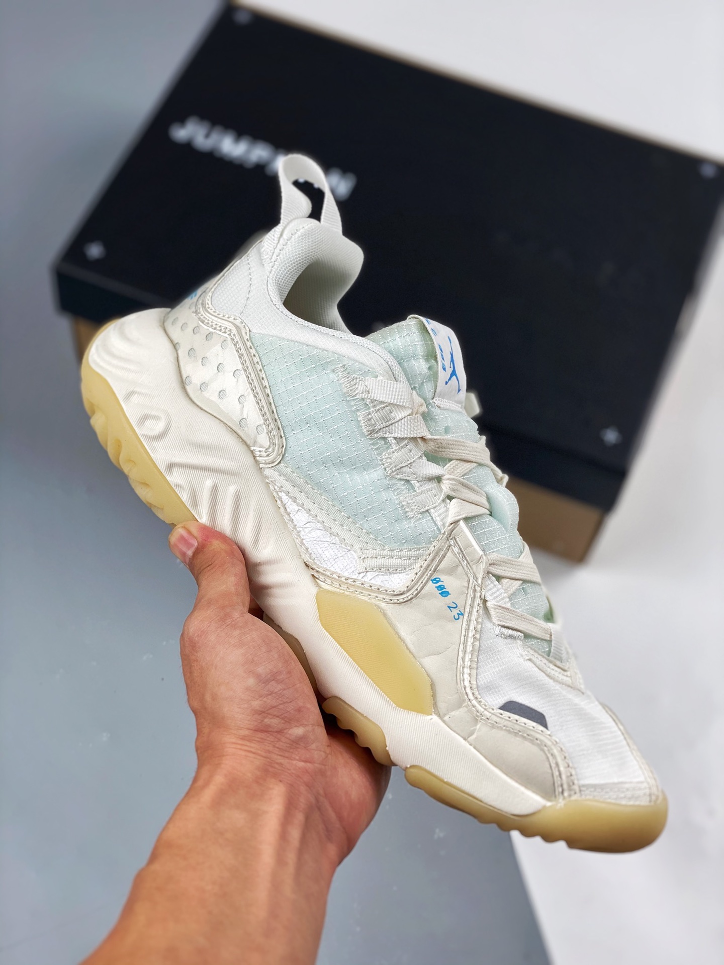 Air Jordan Delta React blanco/beige, nuevo modelo completo, serie Delta deconstruida con espuma React, zapatillas depor…