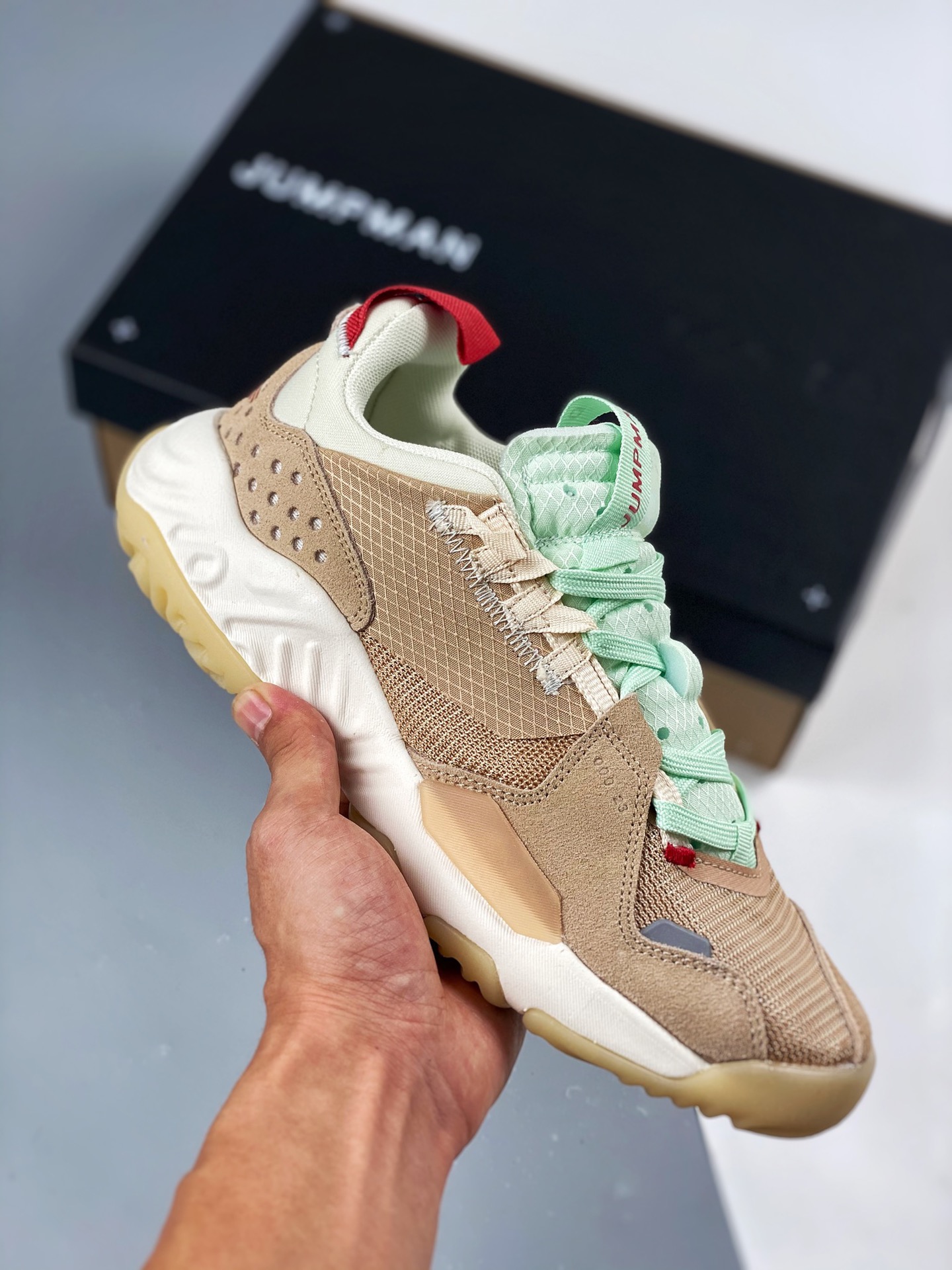 Air Jordan Delta React marrón/verde, nuevo modelo completo, serie Delta deconstruida con espuma React, zapatillas depor…