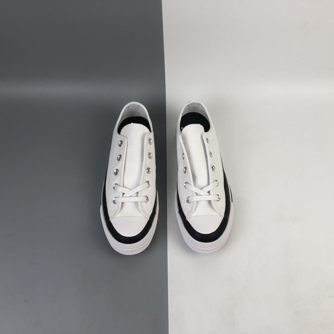 150 Converse Chuck Taylor All Star 1970s OX”Black/White”复古三星标低帮休闲运动硫化百搭板鞋“帆布白丝绸黑印花”161208C