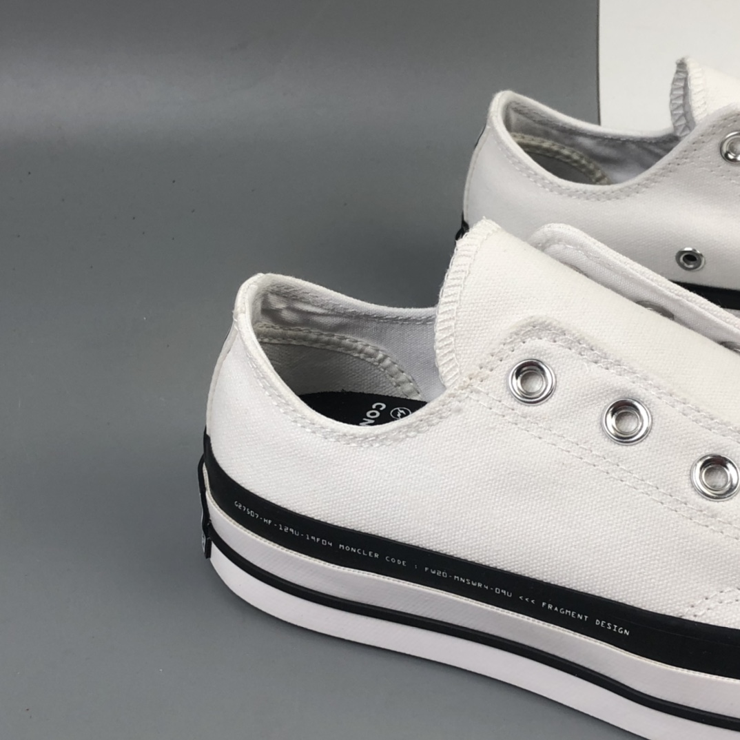 150 Converse Chuck Taylor All Star 1970s OX”Black/White”复古三星标低帮休闲运动硫化百搭板鞋“帆布白丝绸黑印花”161208C
