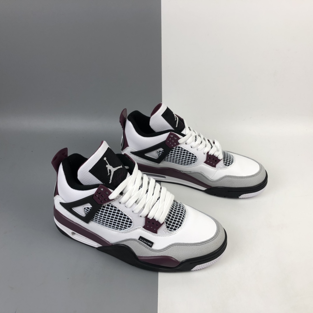 420 Air Jordan 4 Retro PSG AJ4 乔4 大巴黎 全头层白紫红色 巴黎圣日尔曼联名 CZ5624-100