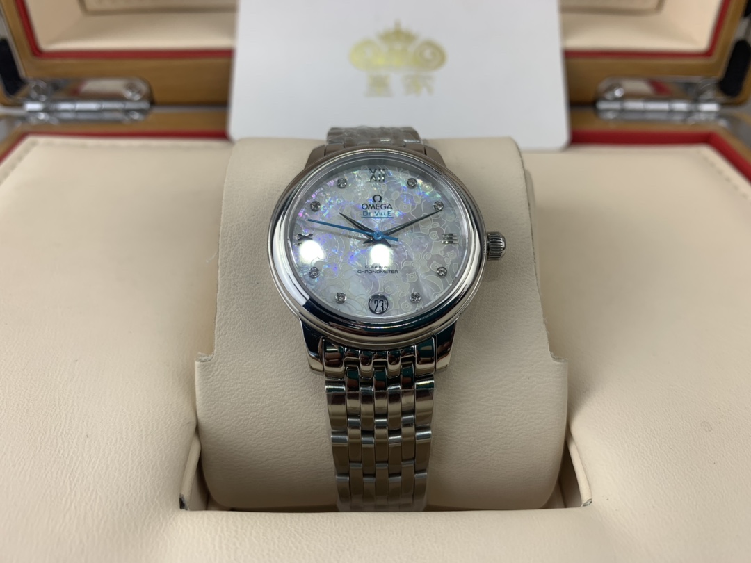 Omega 皇家 欧米茄蝶飞系列熊型贝壳表盘女表