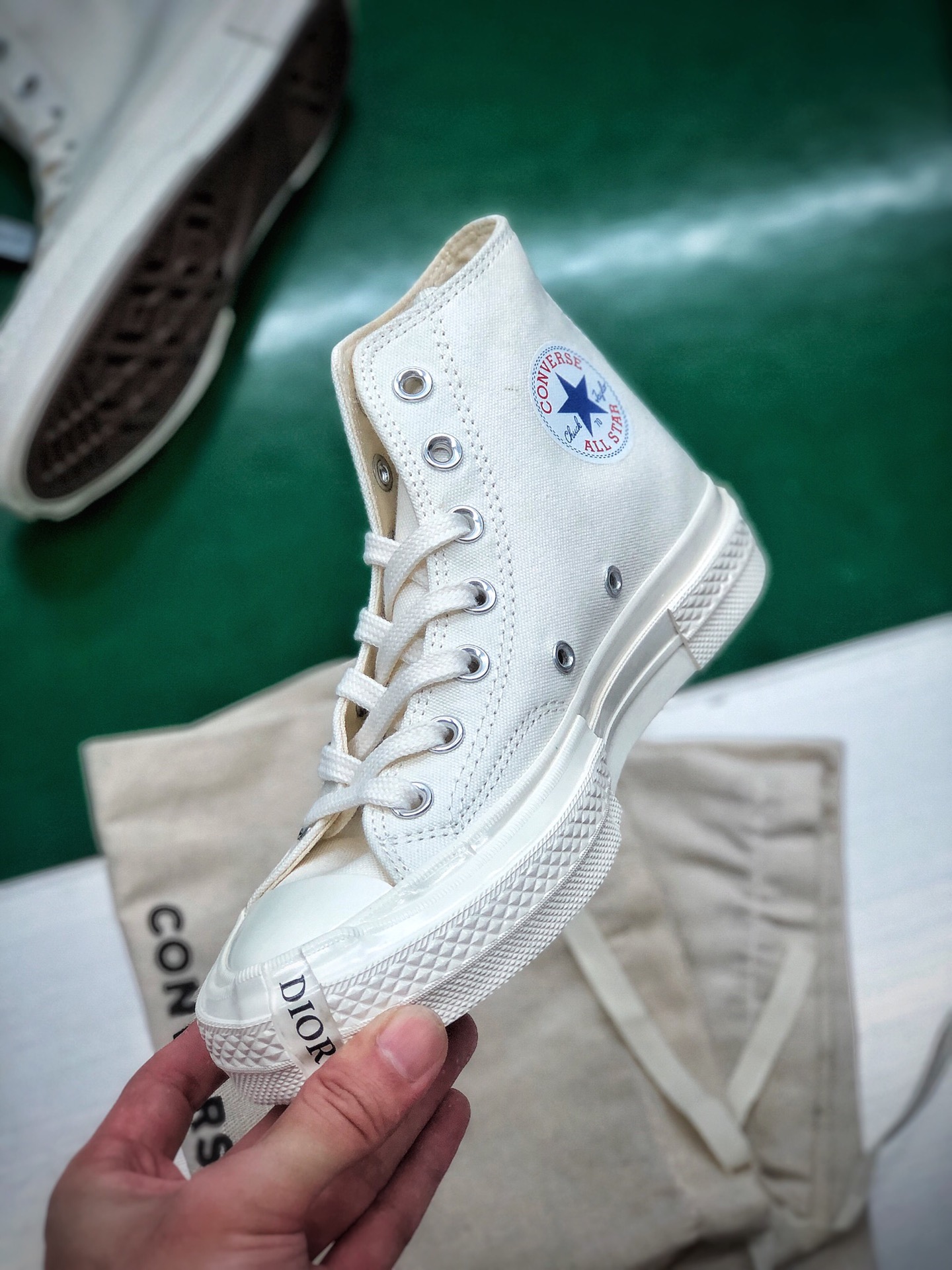 160  限定联乘高奢品牌·Dior迪奥 x Converse Restructured Chuck 1970 High”Not for Sale”复刻三星标高帮硫化休闲运动板鞋“帆布黑白Dior解构”168986C