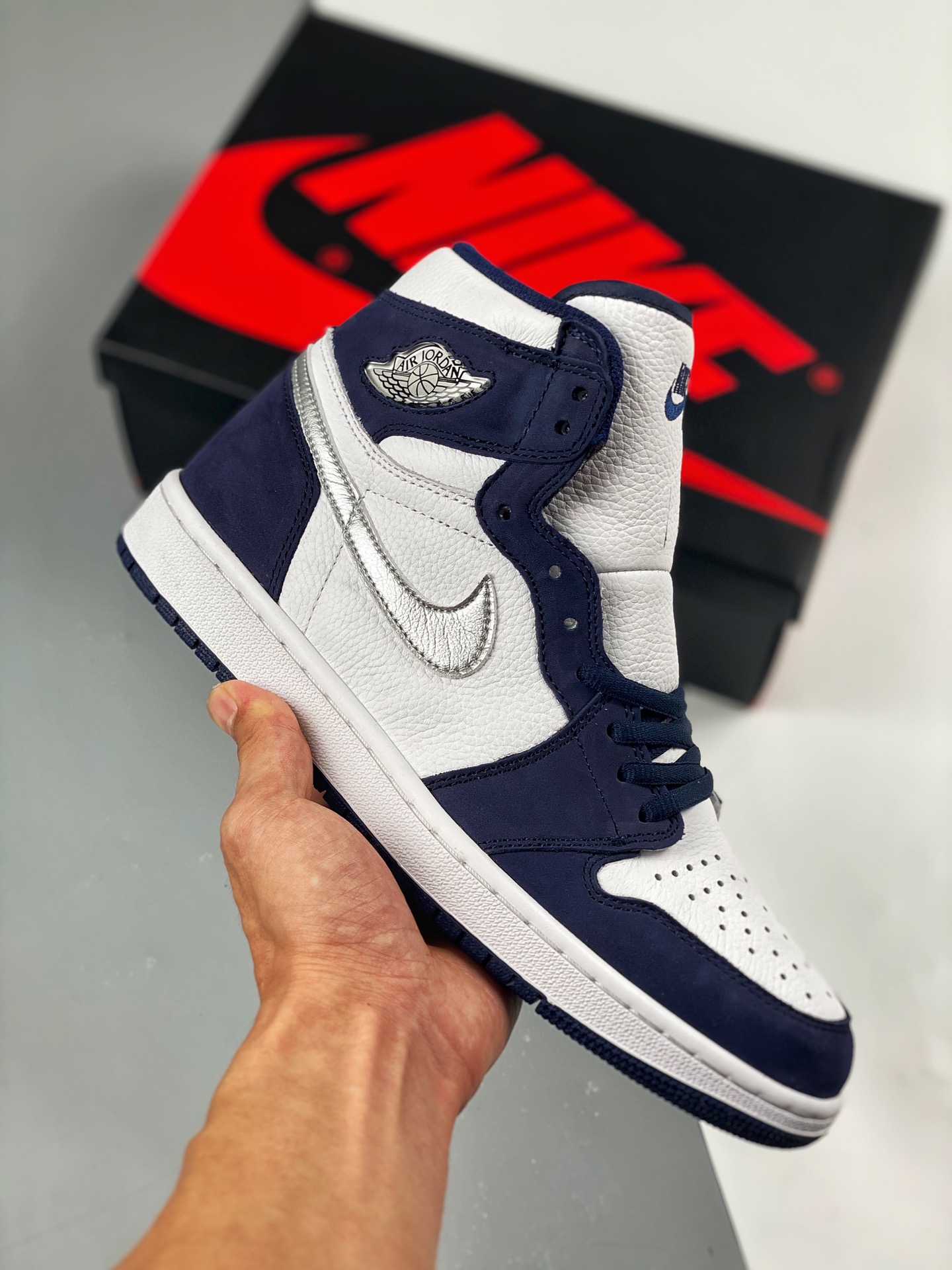 Apoyo pago contra reembolso Air Jordan 1 High OG "Japan" Japón, azul marino, N.º de artículo: 555088-201 Desarrollo con…