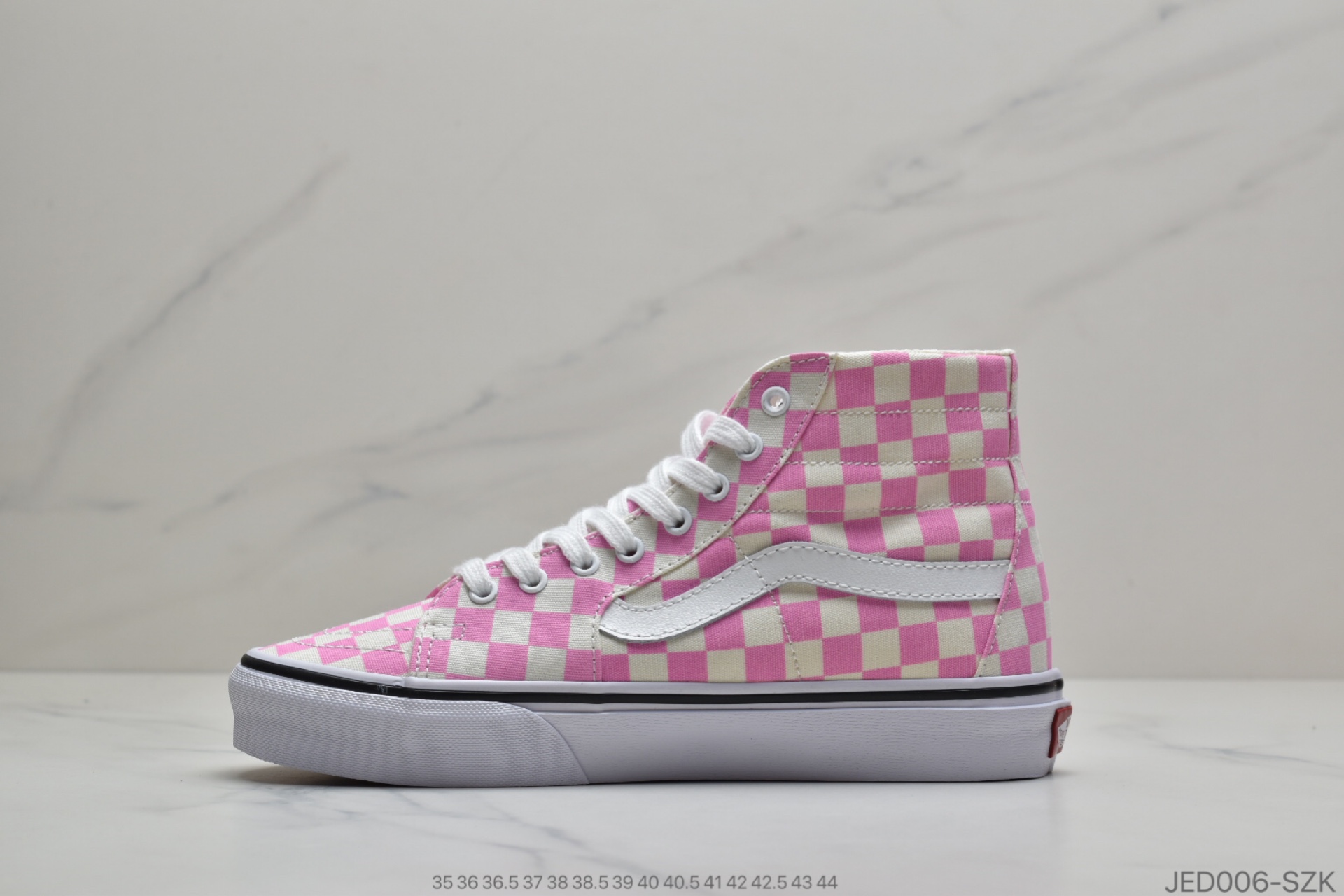 150 公司级万斯VANS SK8-HI粉红棋盘格高帮女鞋帆布鞋板鞋VN0A4U16XHX/V