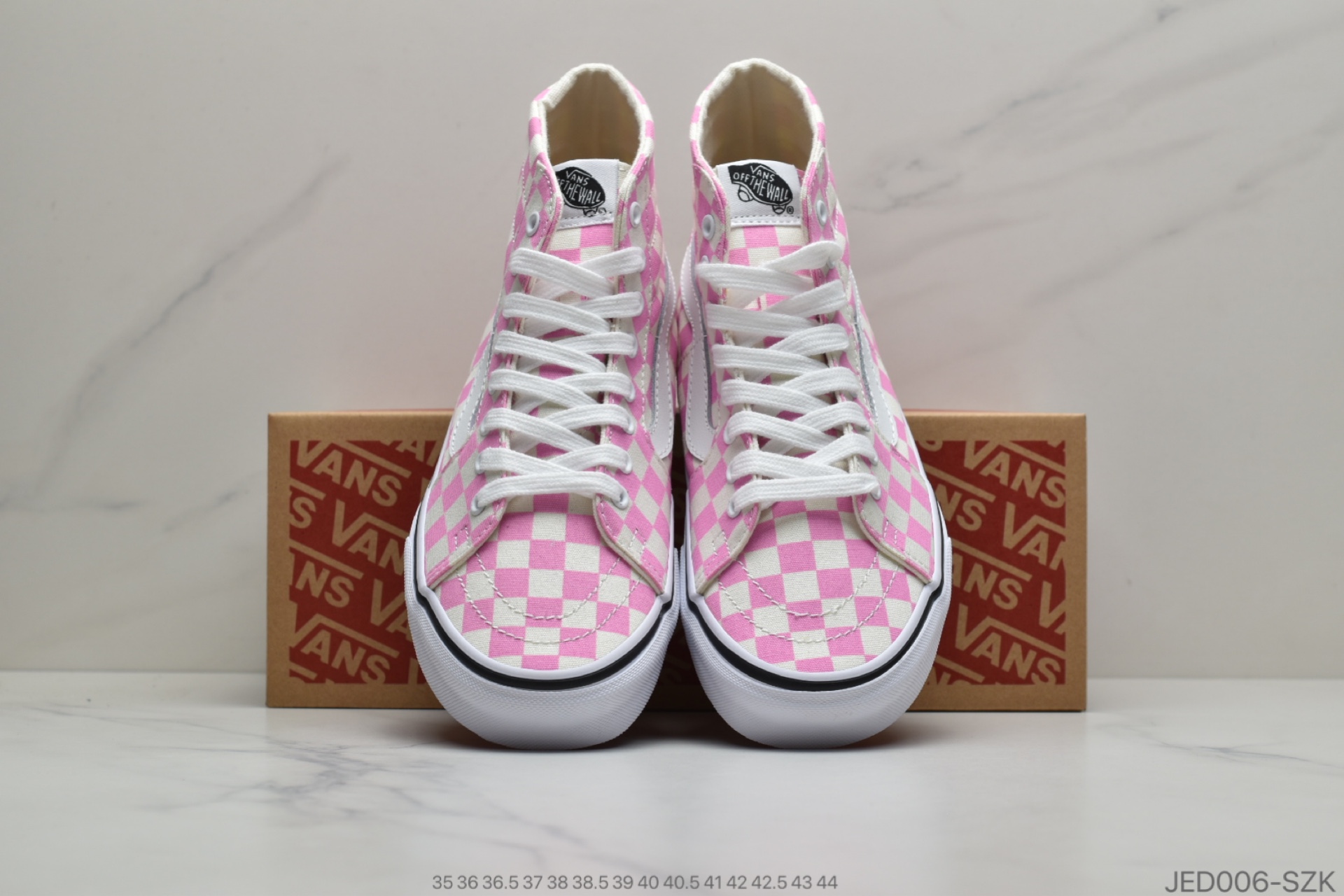 150 公司级万斯VANS SK8-HI粉红棋盘格高帮女鞋帆布鞋板鞋VN0A4U16XHX/V