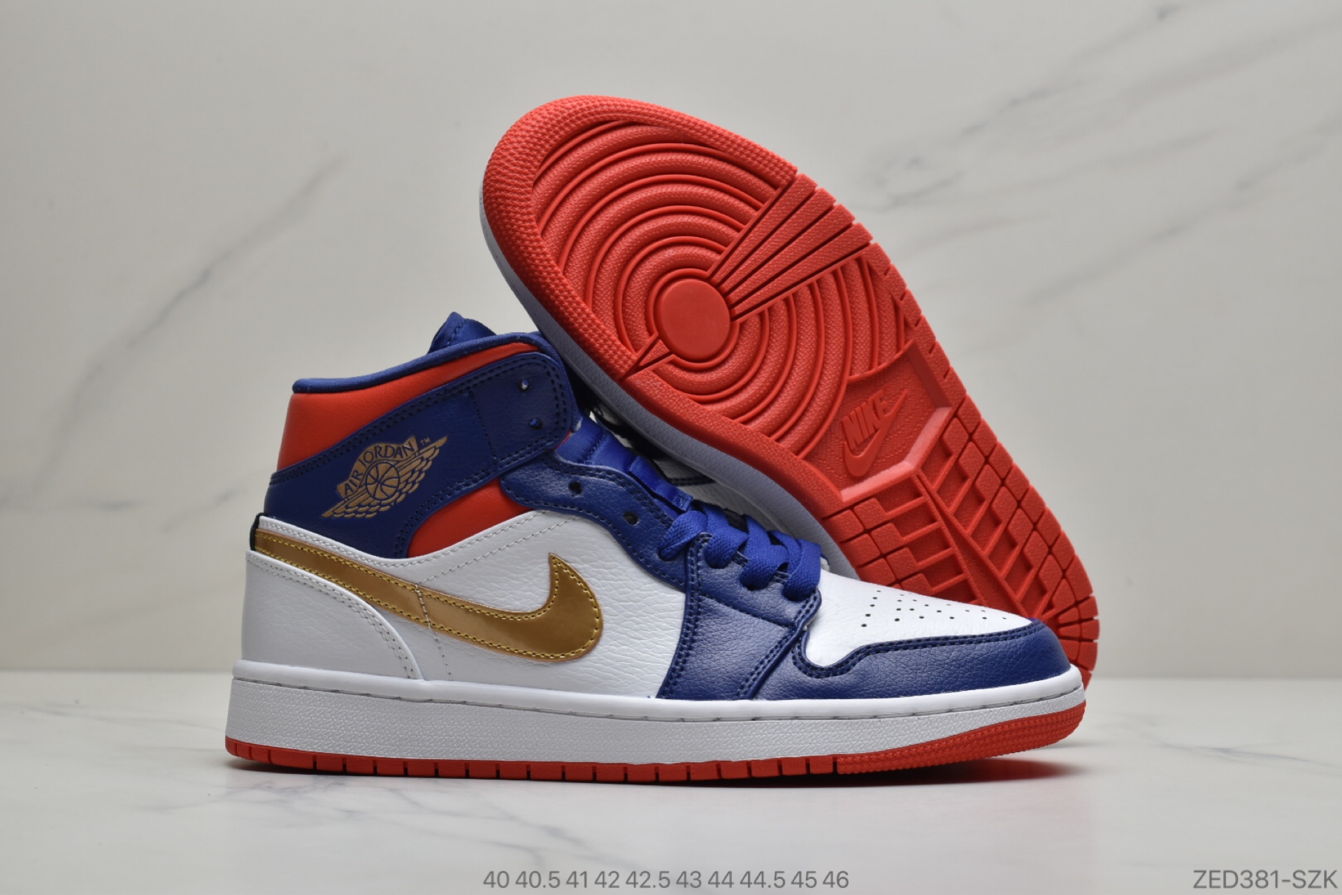 260 Air Jordan 1 Mid 白蓝红 AJ1 乔丹1代 aj1 乔1 中邦 BQ6931-104