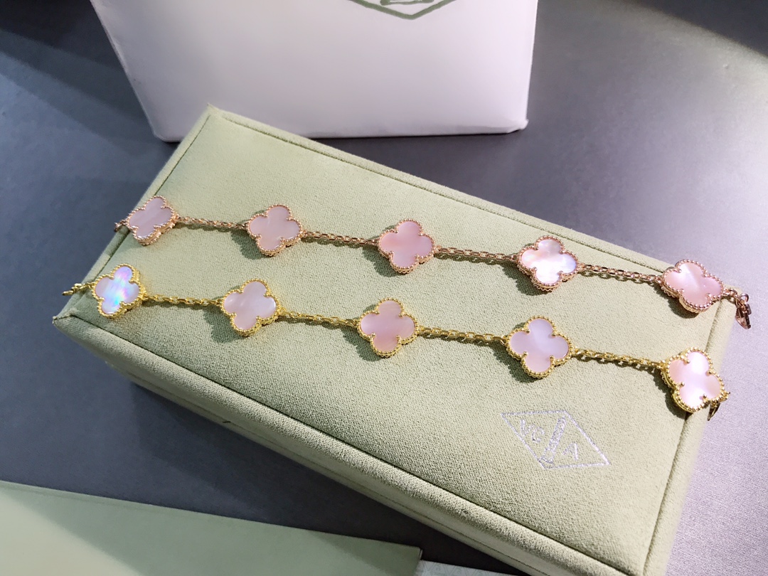 NO:102831,Four-leaf clover pink shell full of girlish hearts Super gentle pink, Vca bracelet, bracelet19860909四叶草粉贝 满满的少女心 超温柔的粉色,Vca手链,bracelet,Jewelry