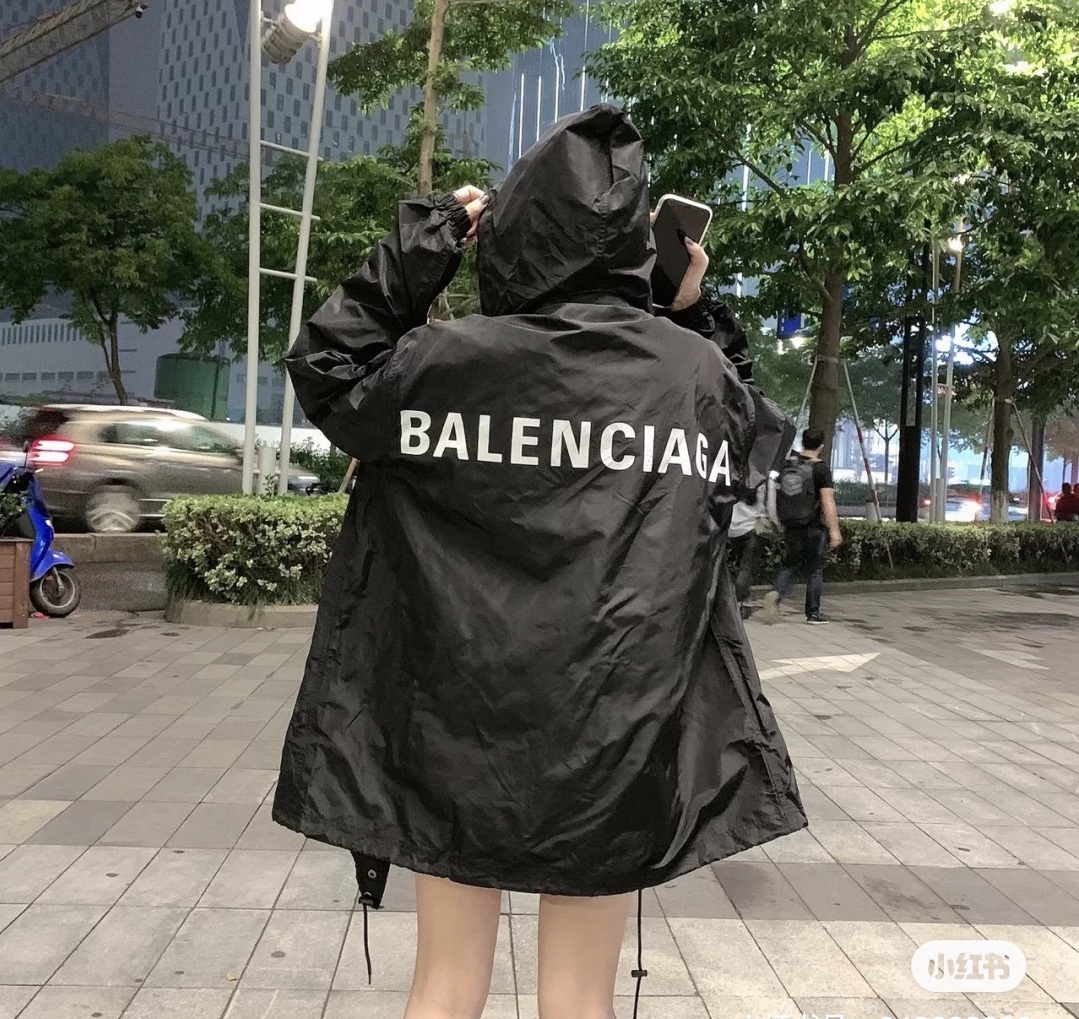 Balenciaga/巴黎世家 新款印花字母logo高领冲锋衣男女外套   黑色  灰色  彩兰  玫红  卡其   S~XL