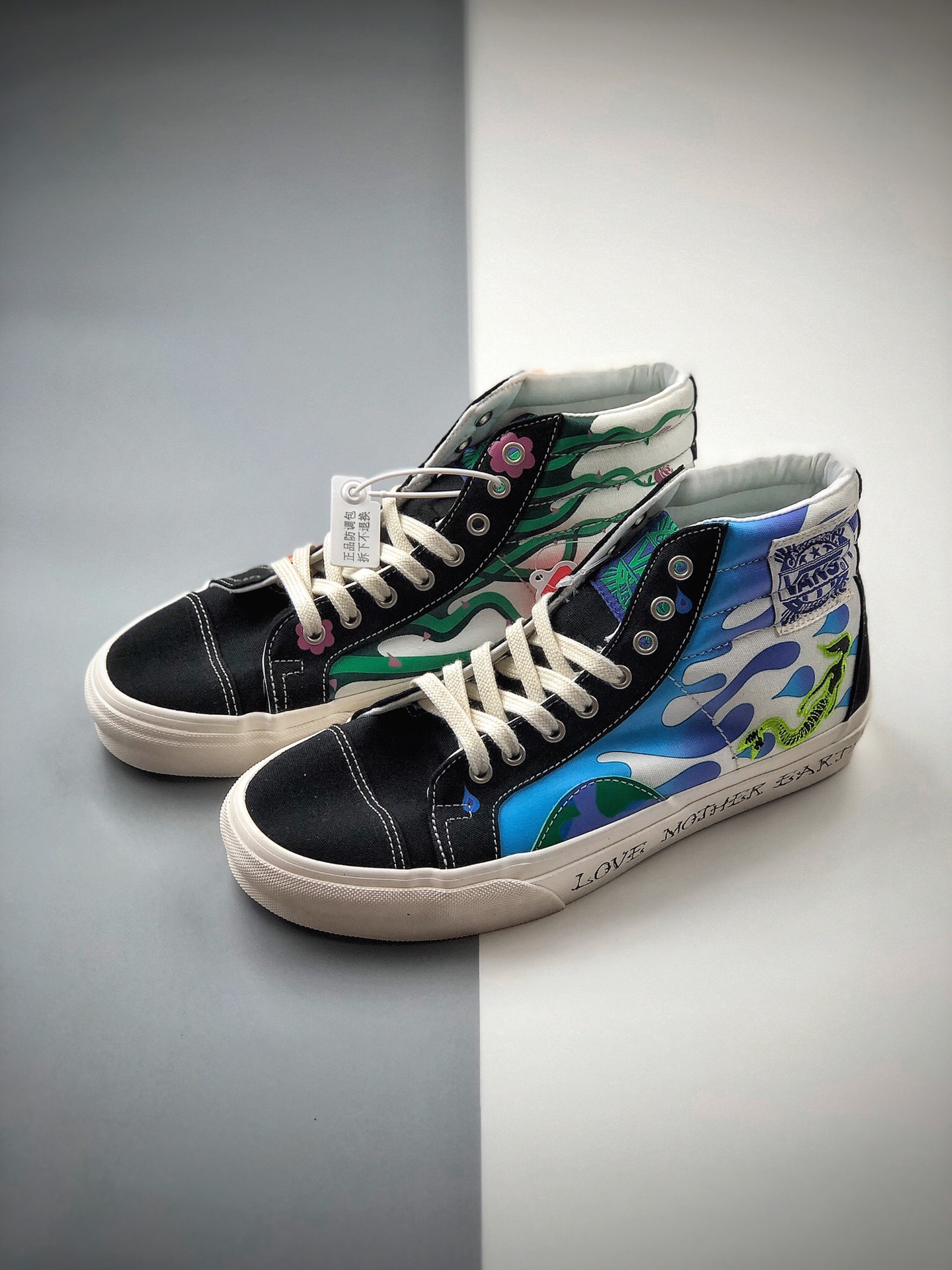 170  新款出货：VANS范斯 Sk8-Hi 保护地球生态刺绣鸳鸯高帮休闲板鞋 VN0A3JFIWZ2