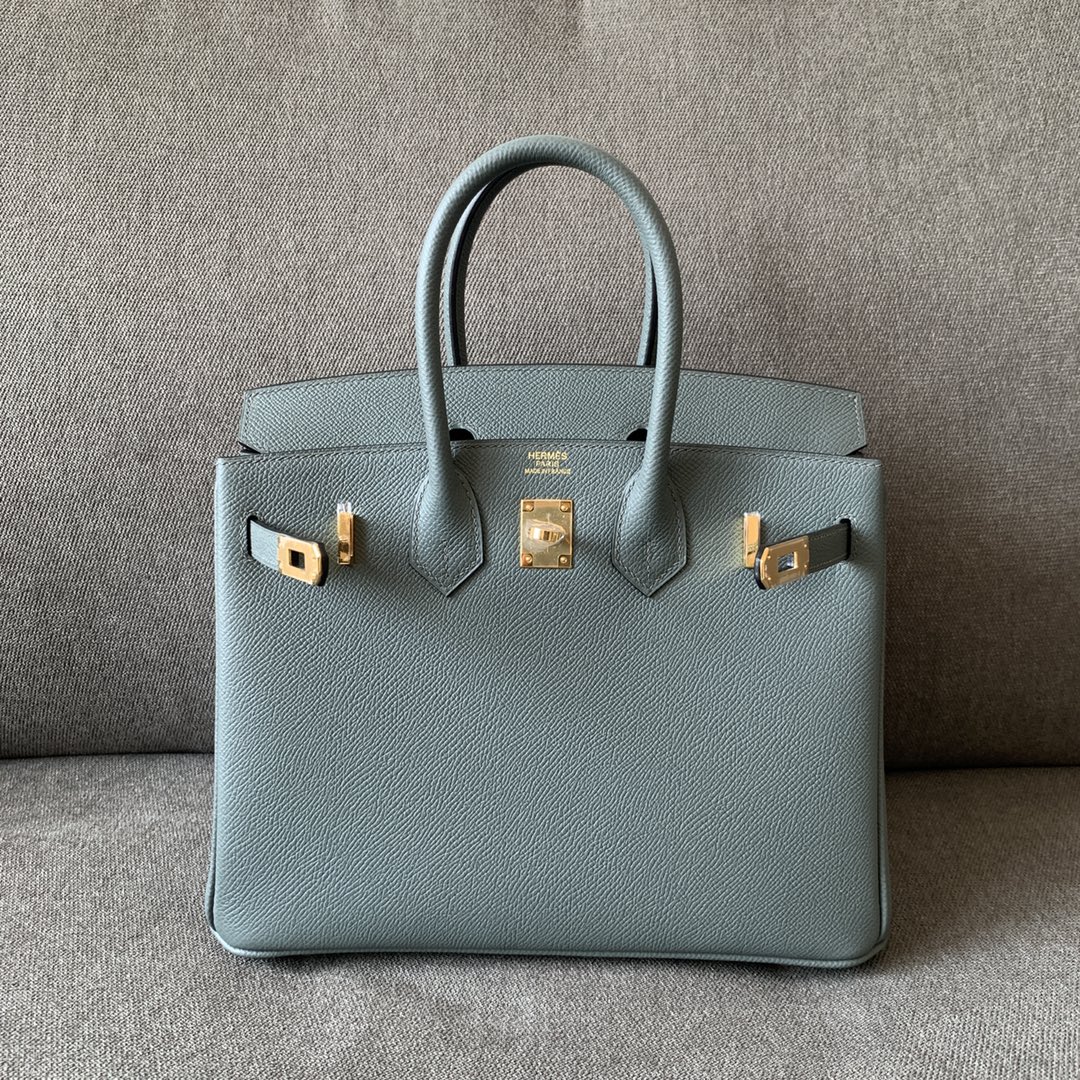 Hermes Birkin Bags Handbags Apricot Color Green Gold Hardware Epsom