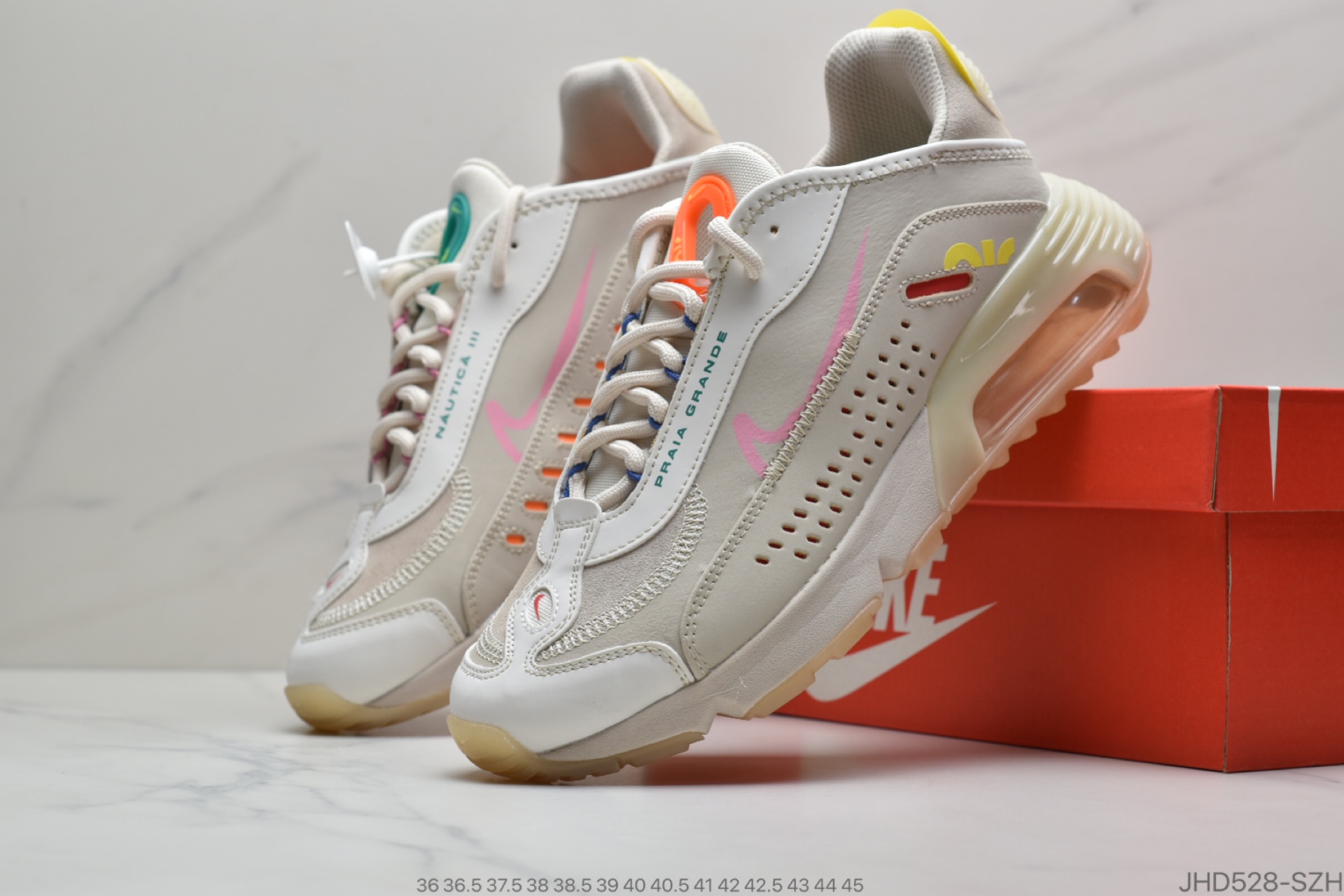 190 Neymar Jr x 耐克Nike Air Max 2090”Neymar Jr”未来科幻太空气垫休闲运动慢跑鞋“麂皮浅沙棕粉蓝绿黄拼色”CU9371-100