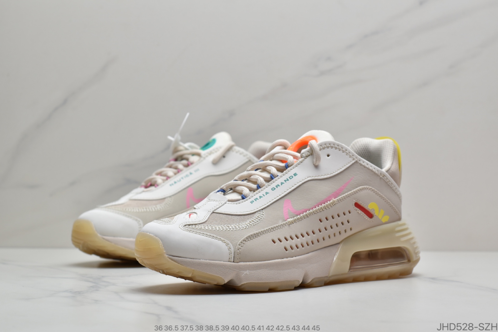 190 Neymar Jr x 耐克Nike Air Max 2090”Neymar Jr”未来科幻太空气垫休闲运动慢跑鞋“麂皮浅沙棕粉蓝绿黄拼色”CU9371-100