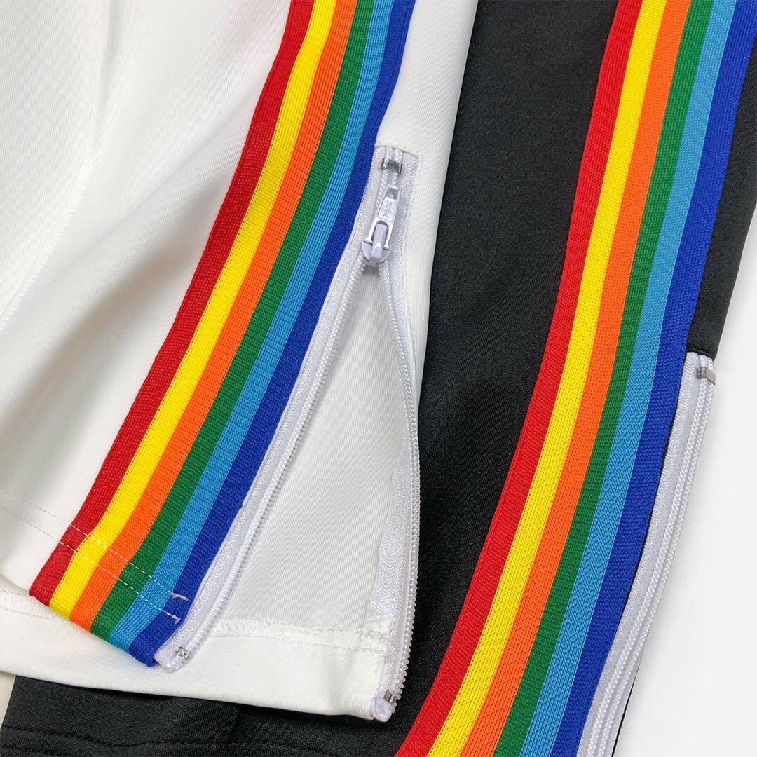 90palm angels棕榈天使彩虹双色刺绣情侣长裤 款号7915d62(可.