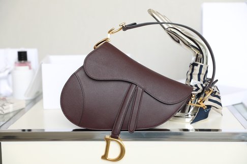 Dior Saddle Saddle Bags Burgundy Red All Copper Cowhide Frosted Vintage