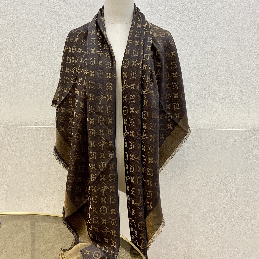 LV路易威登Shine Monogram 染色纱线金属丝混纺披肩M75122 M70805 M75120 M75121 M75123