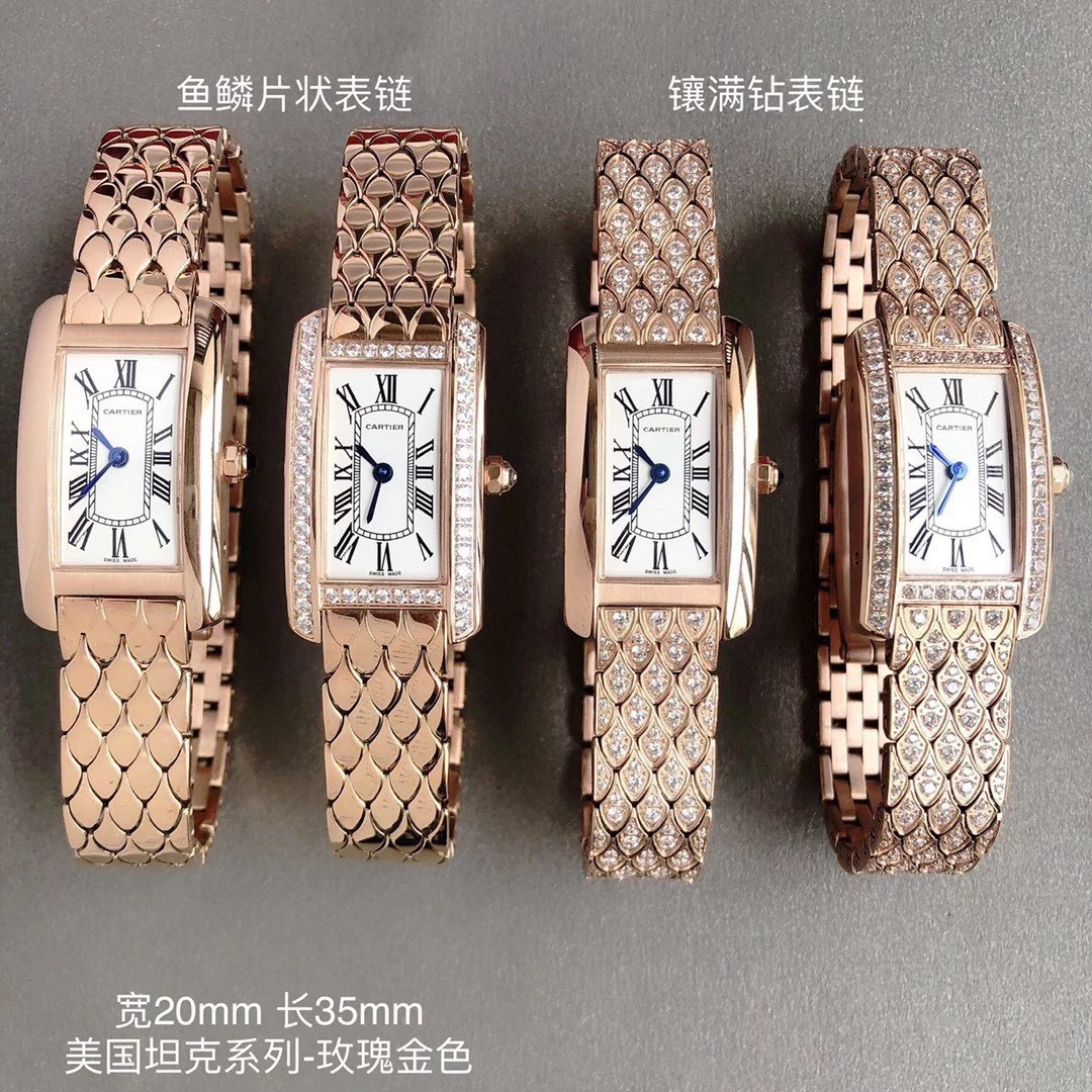 Cartier TankAméricaine腕表（卡地亚美国坦克系列）小号表款 316L精钢表壳