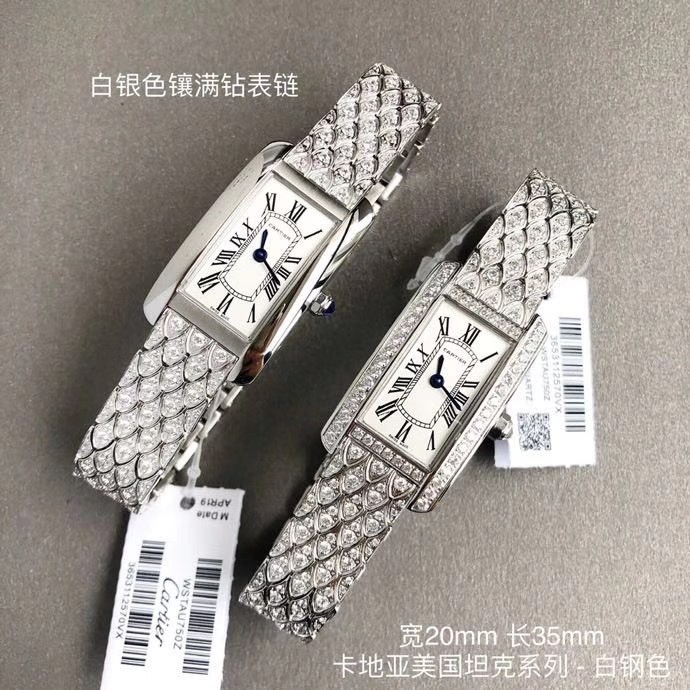 Cartier TankAméricaine腕表（卡地亚美国坦克系列）小号表款 316L精钢表壳