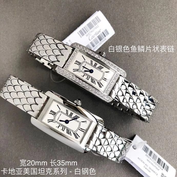 Cartier TankAméricaine腕表（卡地亚美国坦克系列）小号表款 316L精钢表壳