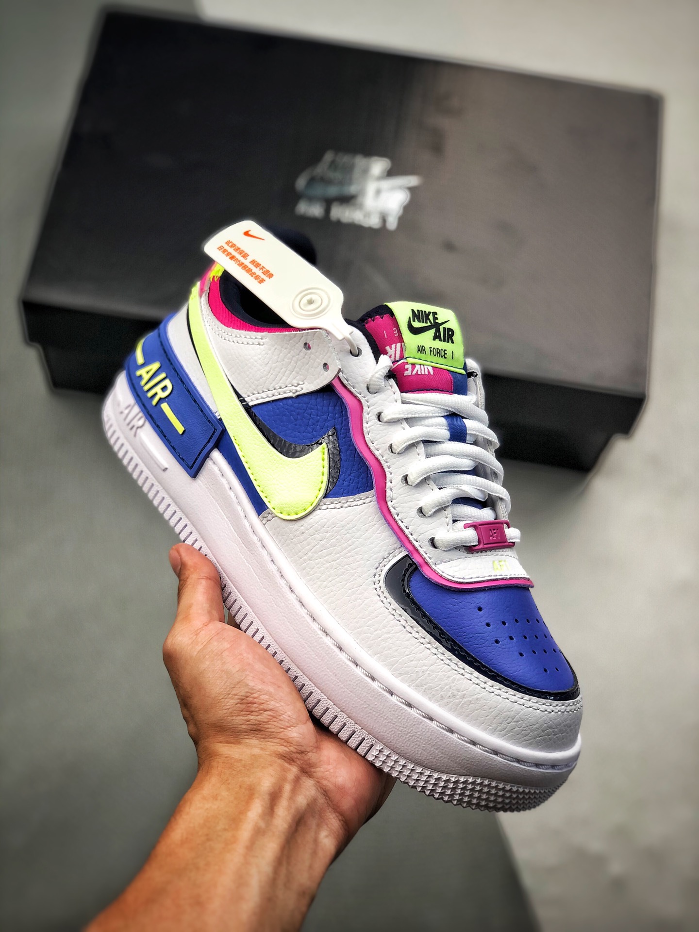 Oferta especial 👋👋 Air Force 1 Shadow combinado, ligero, plataforma, zapatillas casuales bajas, macaron, diseño decon…